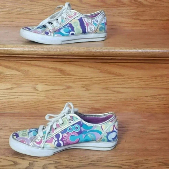 Coach Dee Pop Graffiti Signature Sneaker 6M Y2K Dopamine Old Money Retro - Picture 2 of 8